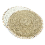 Set de table rond en jonc de mer bordé de cauris 38 cm, vue 5
