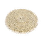 Set de table rond en jonc de mer bordé de cauris 38 cm