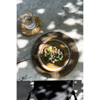 Set de table rond en perles dorées 30 cm en situation