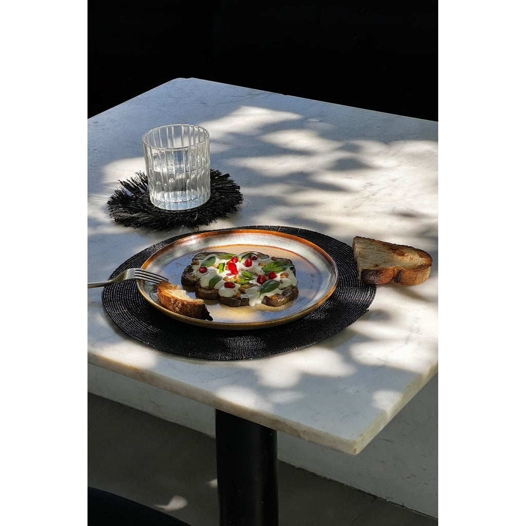Set de table rond en perles noires 30 cm, vue 3