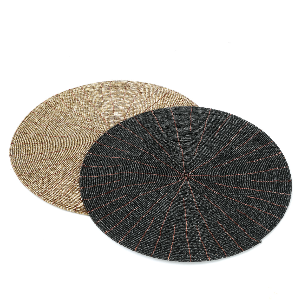 Set de table rond en perles noires 30 cm, vue 4