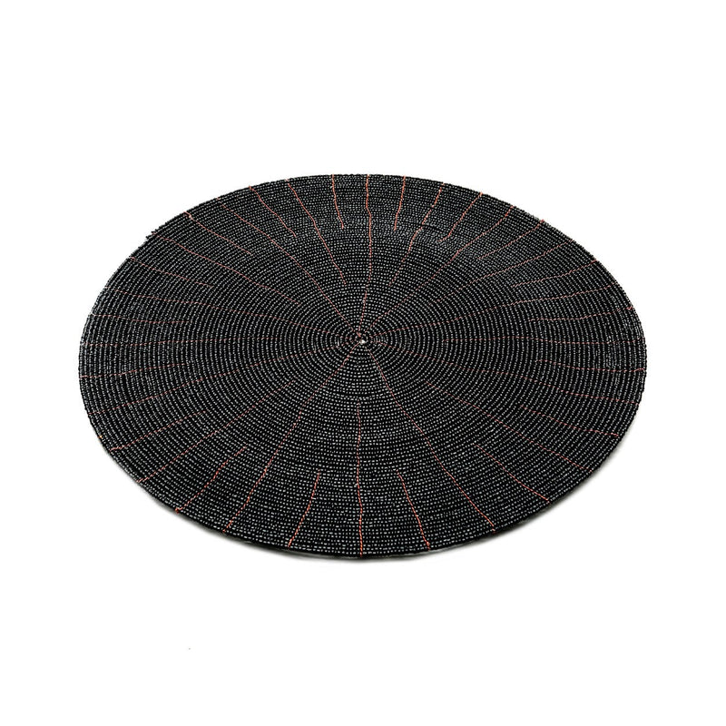 Dimensions Set de table rond en perles noires 30 cm