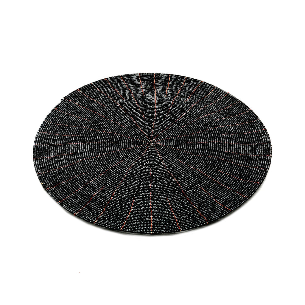 Set de table rond en perles noires 30 cm