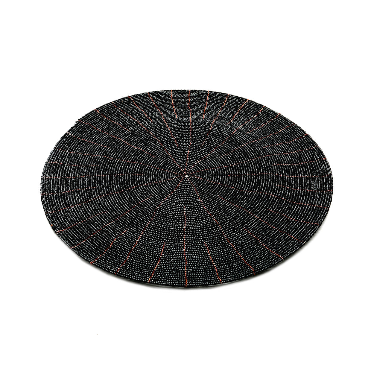 Set de table rond en perles noires 30 cm