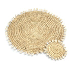 Set de table rond en raphia crocheté bordé de cauris 38 cm, vue 4