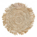 Set de table rond en raphia crocheté à frange 45 cm