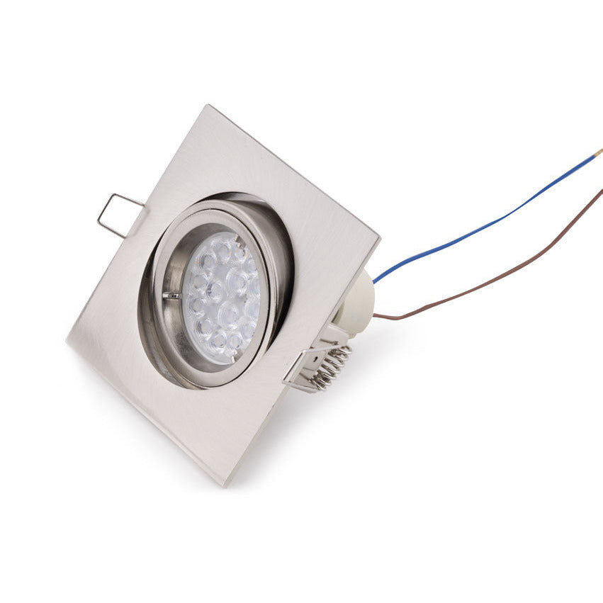 Spot encastré Fine carré acier brossé GU10, vue 2