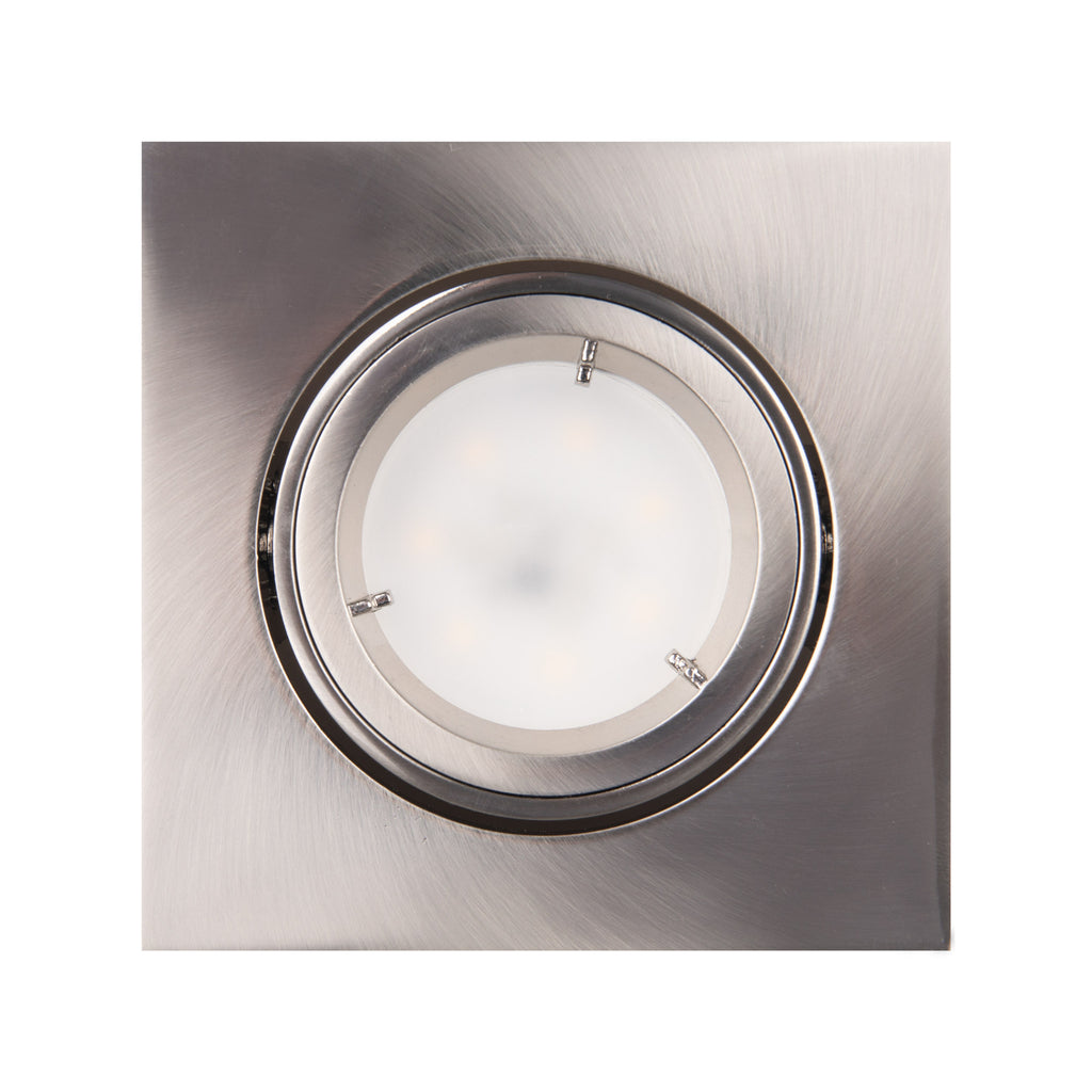 Spot encastré Fine carré acier brossé GU10
