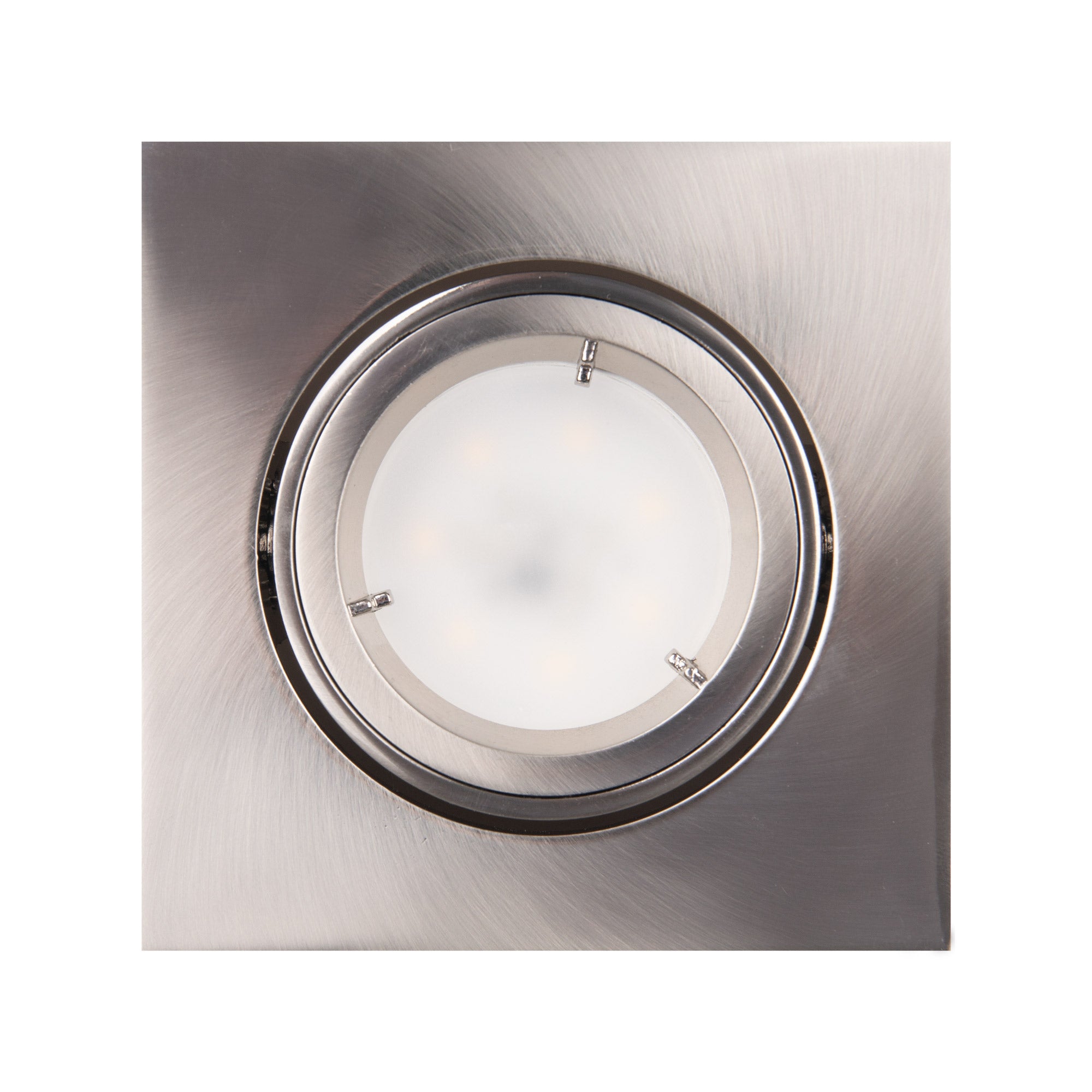 Spot encastré Fine carré acier brossé GU10