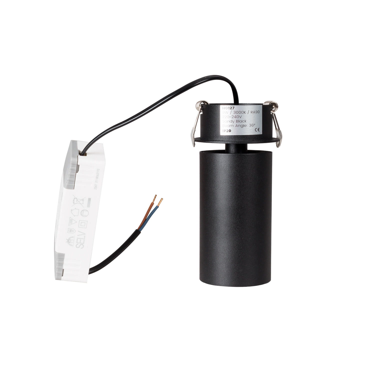 Spot encastré Halo Ø5 9 W noir, vue 3