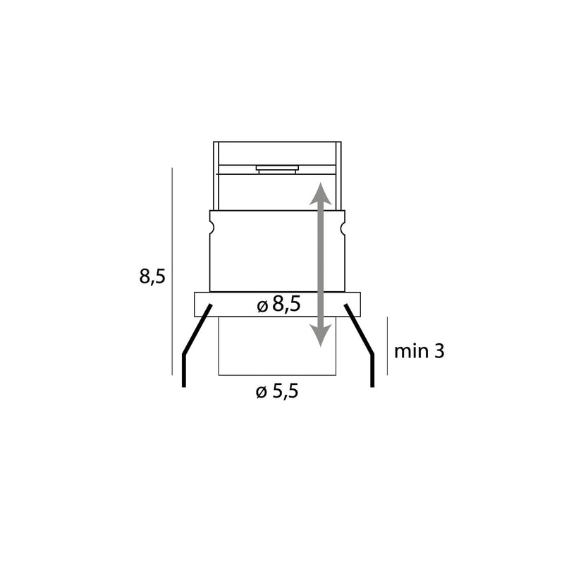 Dimensions Einbaustrahler Halo Ø8,5 schwarz