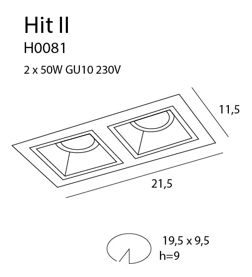 Dimensions Einbaustrahler Hit doppelt weiß GU10