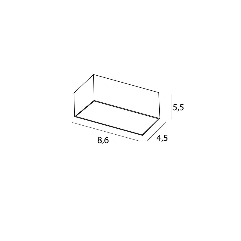 Dimensions Spot encastré Modular 2 cellules sans cadre