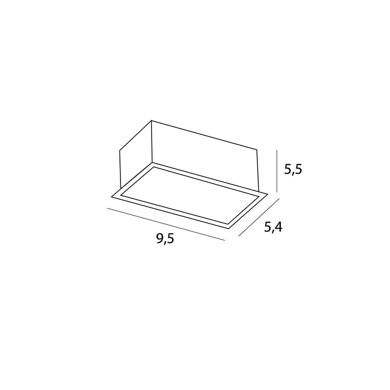 Dimensions Modular Einbaustrahler quadratisch 2-flammig