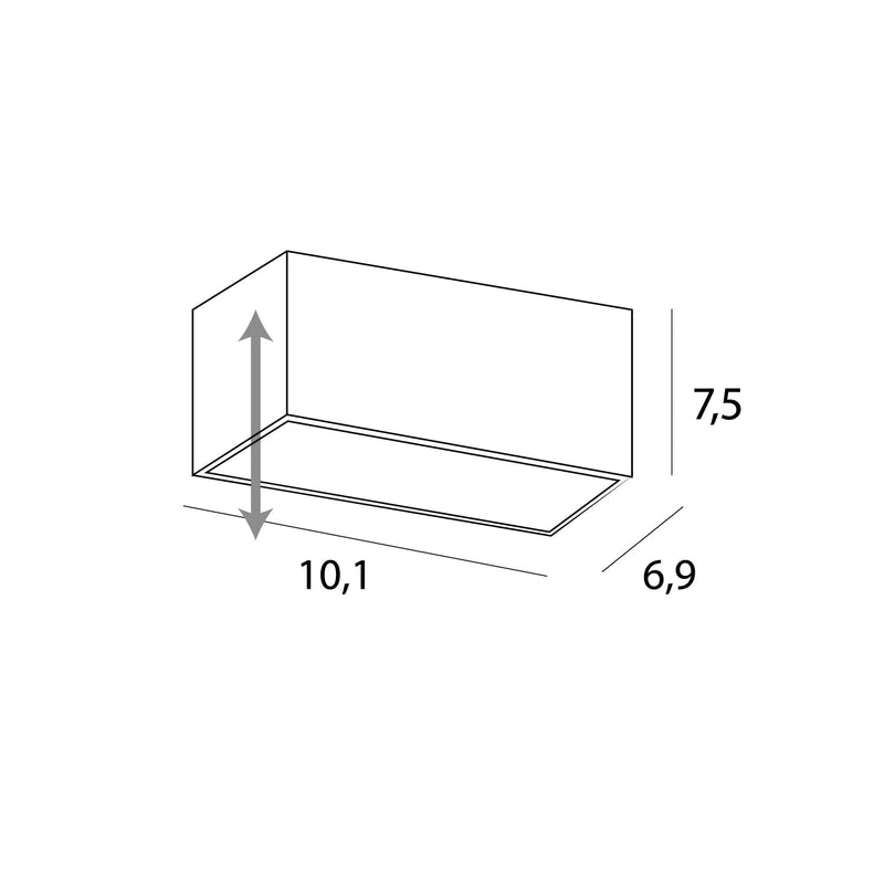 Dimensions Modular Einbaustrahler, rechteckig, 2-flammig, 10 cm