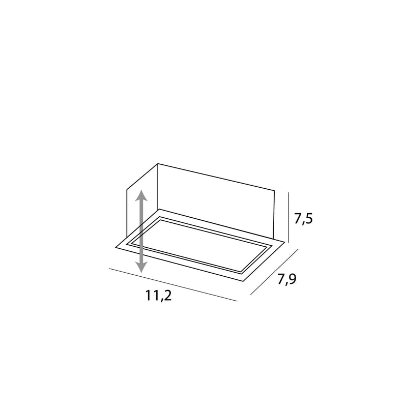 Dimensions Modular Einbaustrahler, rechteckig, 2-flammig, 11 cm