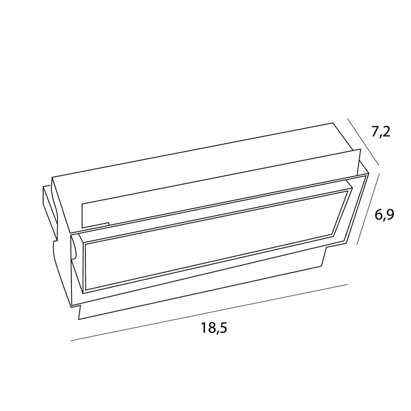 Dimensions Modular Einbaustrahler, rechteckig, 4 Zellen, 18 cm