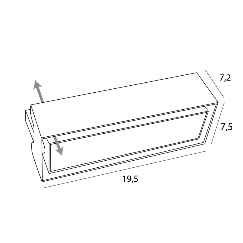 Dimensions Modular Einbaustrahler, rechteckig, 4 Zellen, 20 cm