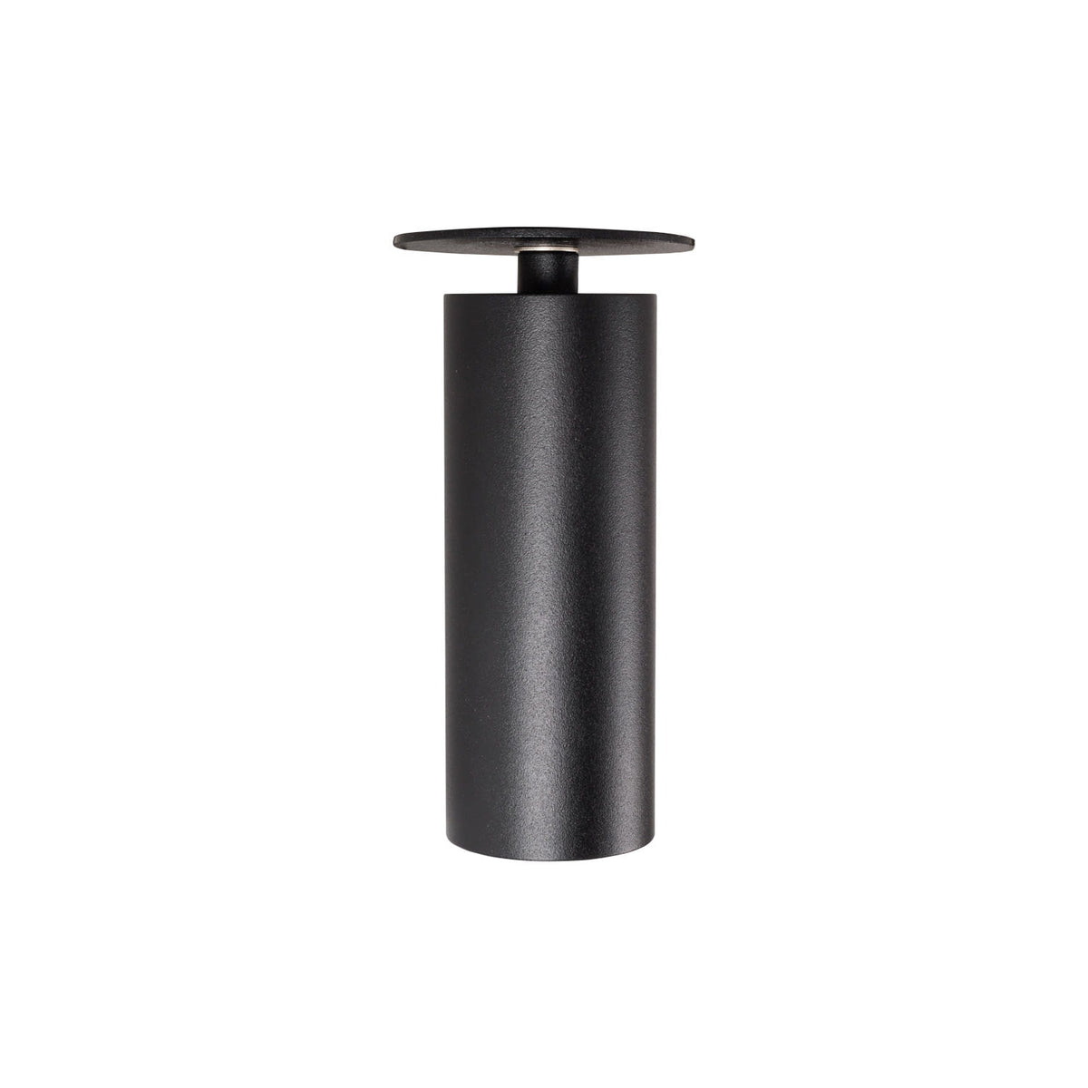 Spot encastré Halo 7 W métal noir avec sa collerette ronde et son tube droit