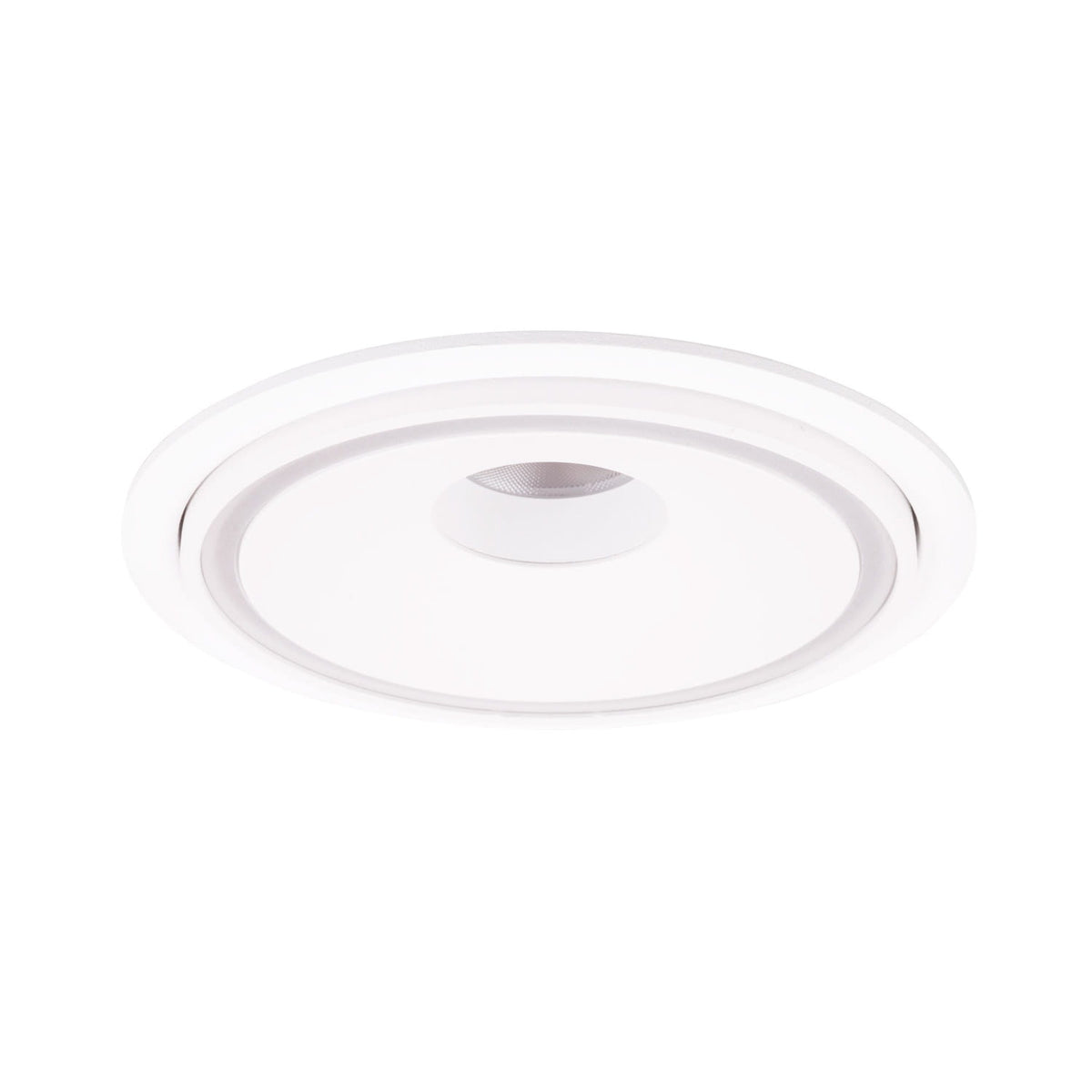 Spot encastré Vector rond métal blanc vu de trois quarts avec son disque légèrement incliné