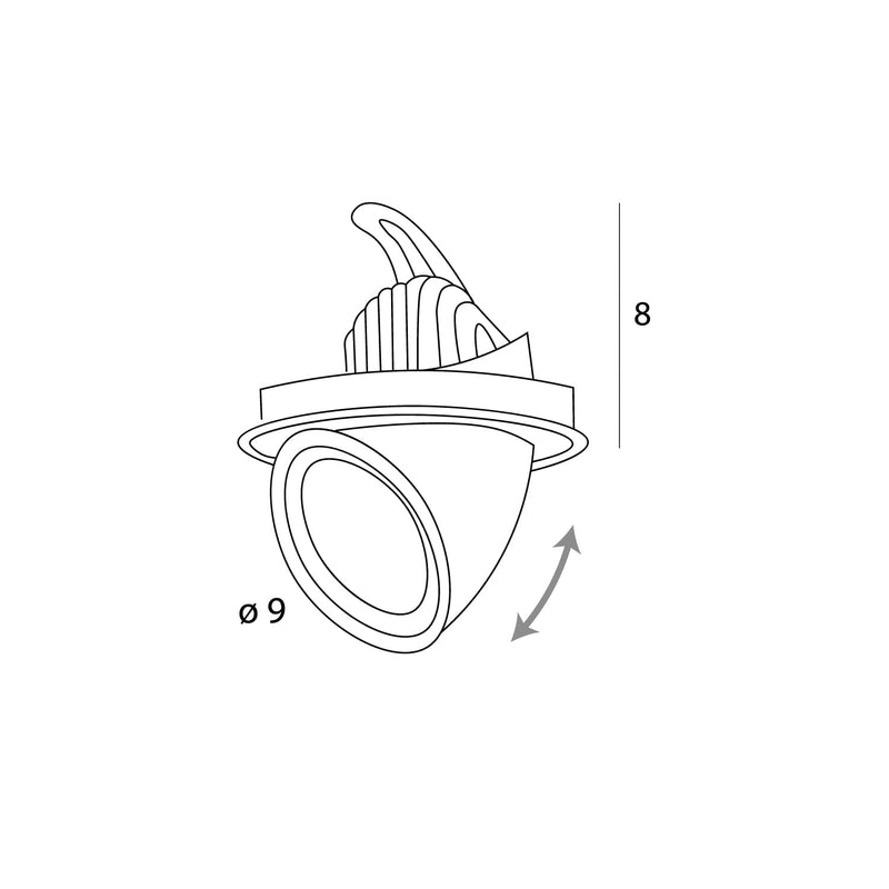 Dimensions Recessed spotlight Rubio white