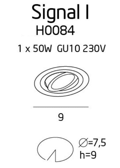 Dimensions Signal Recessed spotlight white GU10