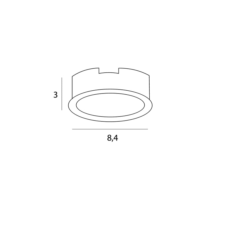 Dimensions Spot encastré Spilio rond 8 cm