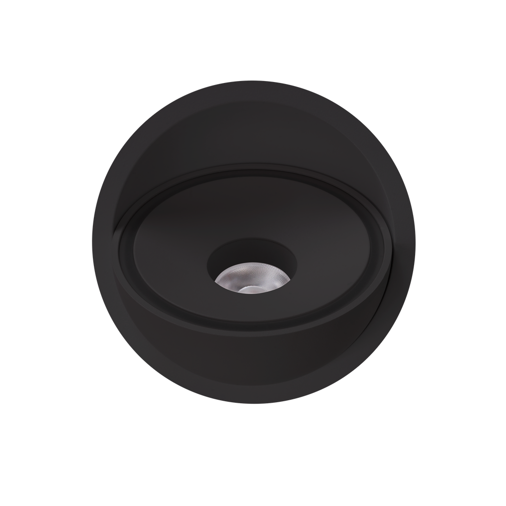 Spot encastré Vector rond noir, vue 3