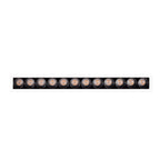 Spot encastré X-Line barrette blanc vu de face avec ses douze cellules noires alignées et leurs LED