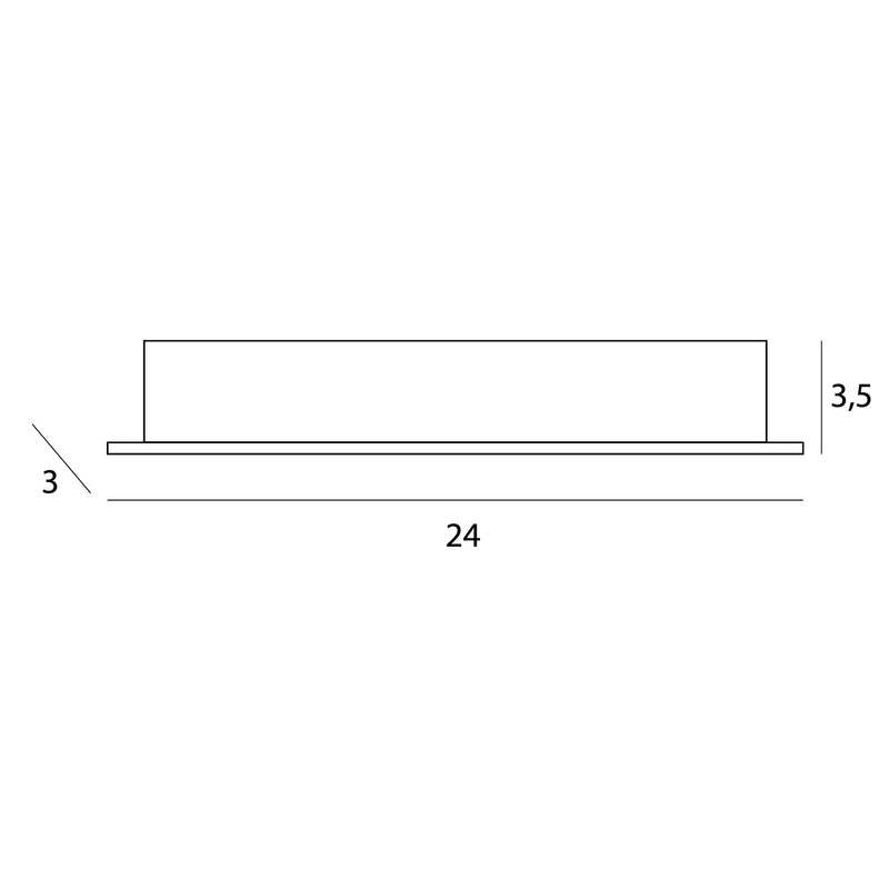 Dimensions Einbauleuchte X-Line Leiste 24 cm