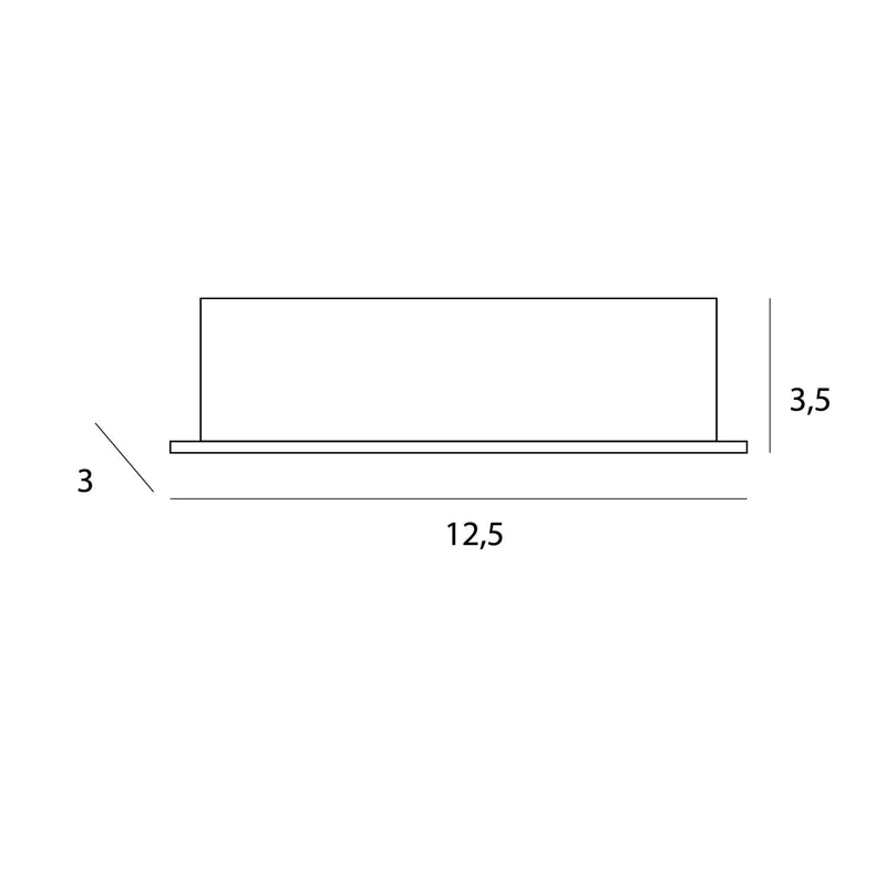 Dimensions Spot encastré X-Line barrette 5 cellules