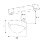 Spot Magnetic dôme 8 W noir, vue 3