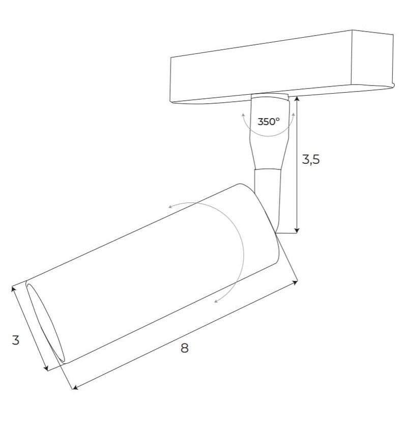 Dimensions Proyector Magnetic reflector 4,7 W blanco conectado Zigbee