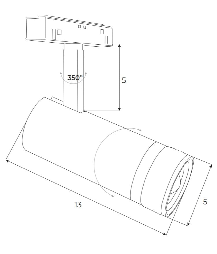 Dimensions Foco Magnetic reflector zoom blanco conectado Zigbee