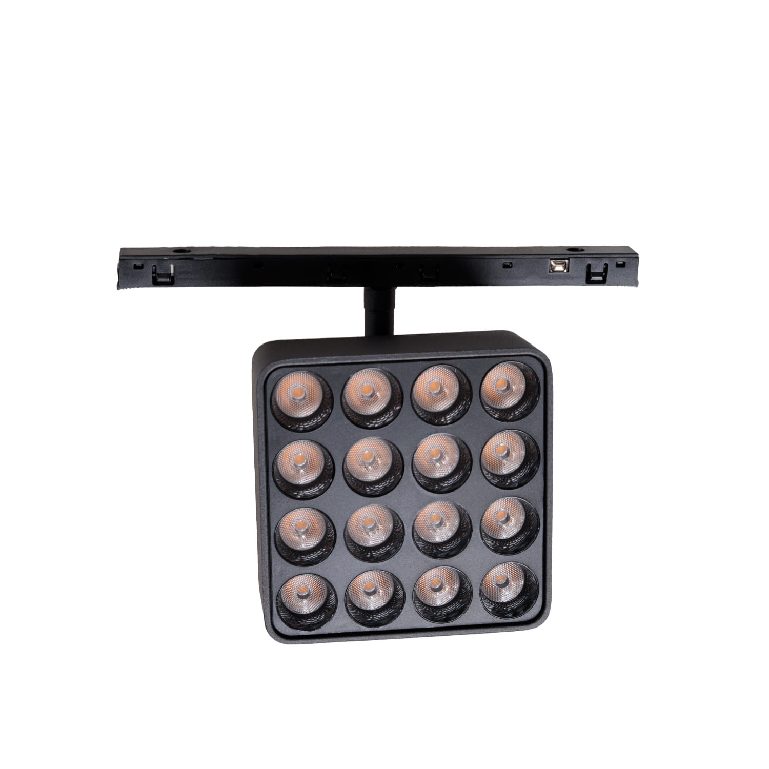 Spot Micro11 carré à grille 12 W noir connecté Zigbee, vue 3