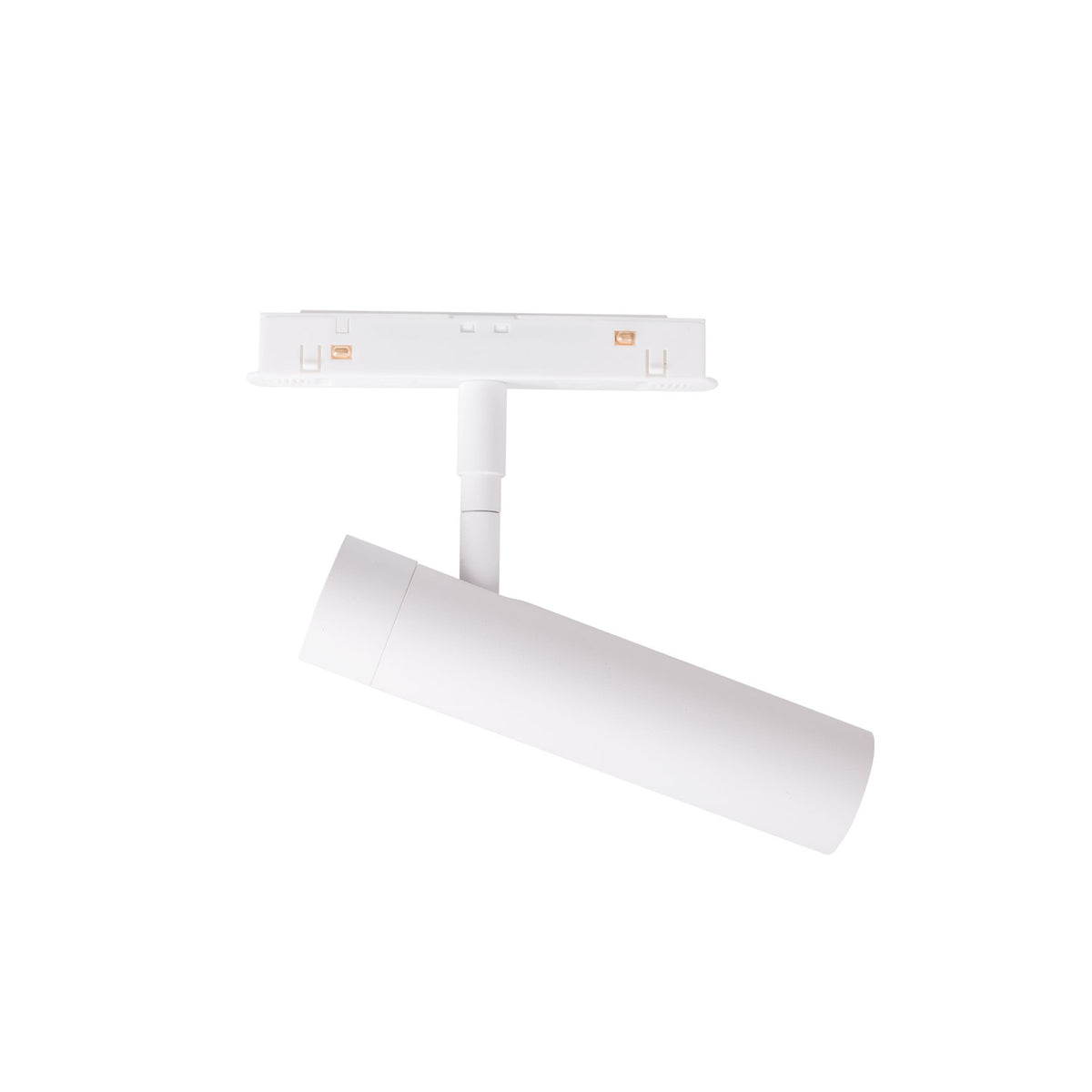 Spot Magnetic réflecteur Métal blanc seul avec son adaptateur à contacts et sa tige articulée