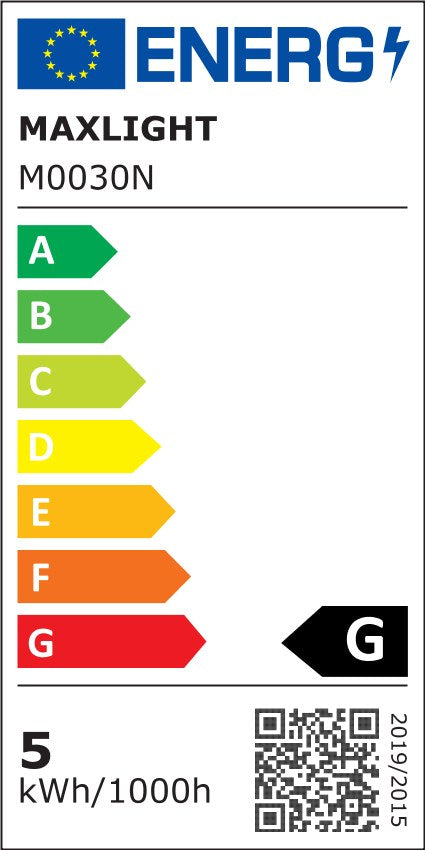 Étiquette énergie classe G du spot Magnetic réflecteur blanc 5 W