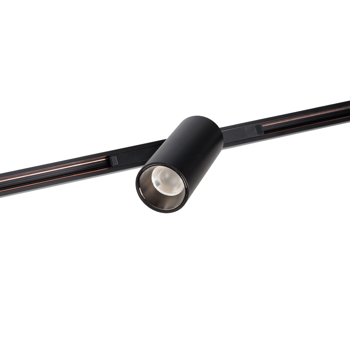 Spot Micro11 réflecteur 10 W noir clipsé sur un rail aimanté noir