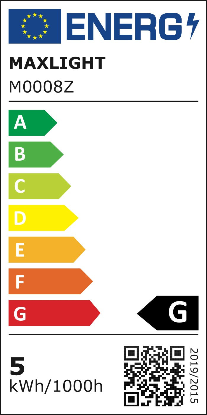 Étiquette énergie classe G du spot Magnetic réflecteur Zigbee noir 5 W