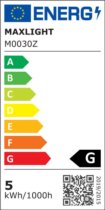 Étiquette énergie classe G du spot Magnetic réflecteur Zigbee blanc 5 W