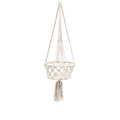 Support de plante suspendu en macramé blanc 110 cm