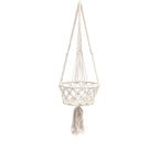 Support de plante suspendu en macramé blanc 110 cm