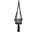 Support de plante suspendu en macramé noir 110 cm