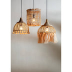 Suspension Abaca Tassel en abaca naturel à pompons, vue 3