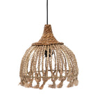 Suspension Abaca Tassel en abaca naturel à pompons