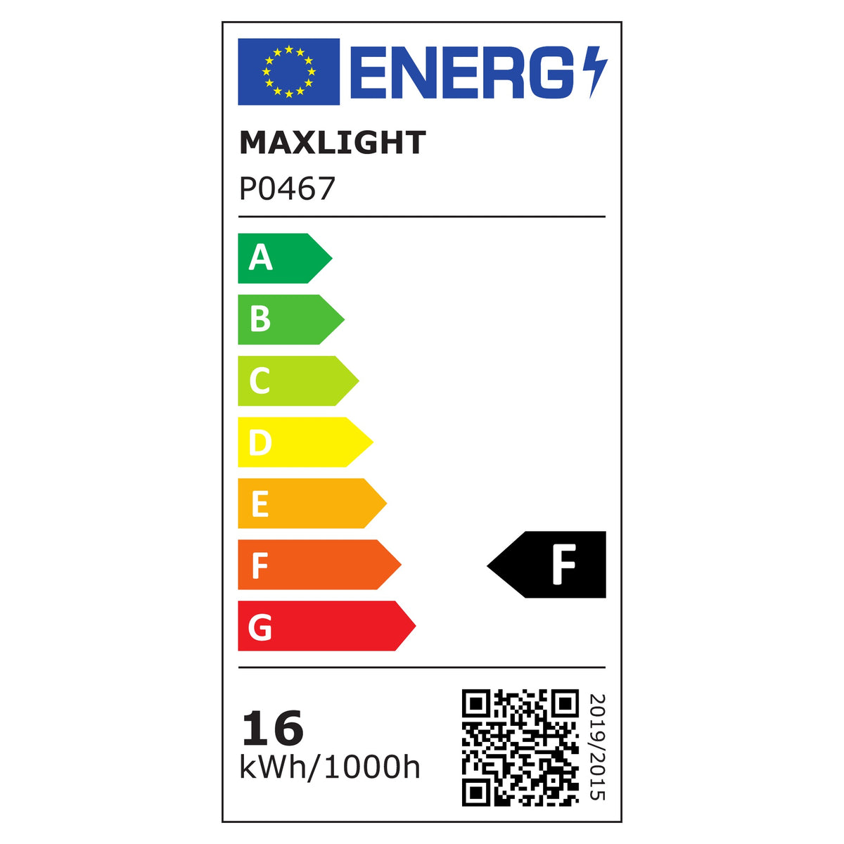Étiquette énergie de la suspension Akiko 2 globes classe F