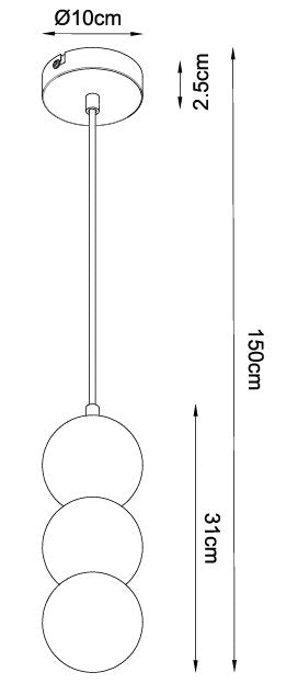 Dimensions Suspension Alice malachite G9