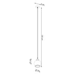 Schéma coté de la suspension Alino globe 15 cm hauteur totale 130 cm rosace 8 cm