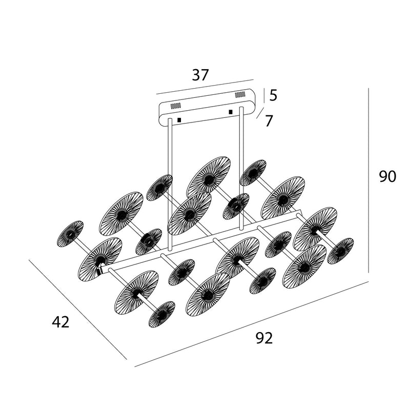 Dimensions Suspension Allure linéaire dorée mate