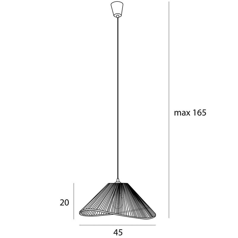 Dimensions Amalfi I Black E27 Pendant Light